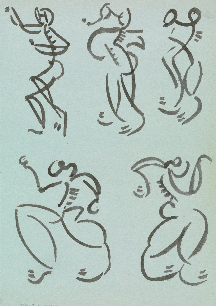 Five Studies of Dancing Figures by Henri Gaudier Brzeska
