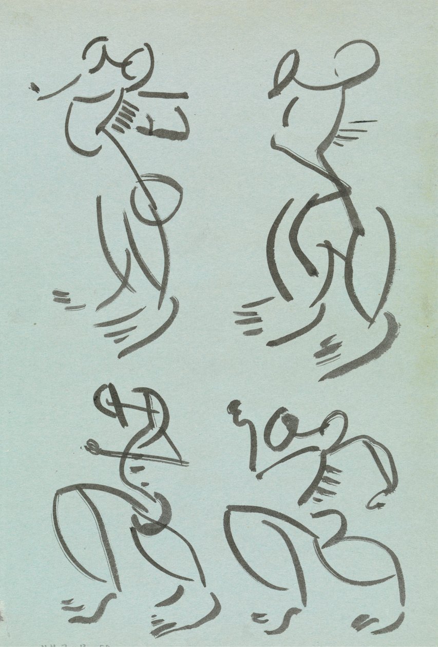 Four Studies of Dancing Figures by Henri Gaudier Brzeska