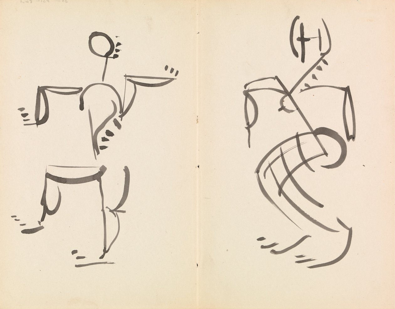 Male and Female Dancing Figures by Henri Gaudier Brzeska