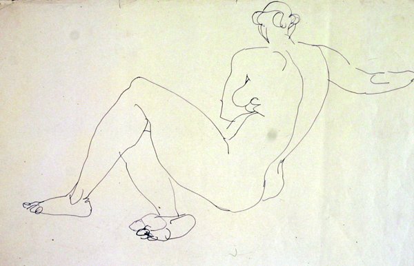 Reclining Female Nude from Back by Henri Gaudier Brzeska