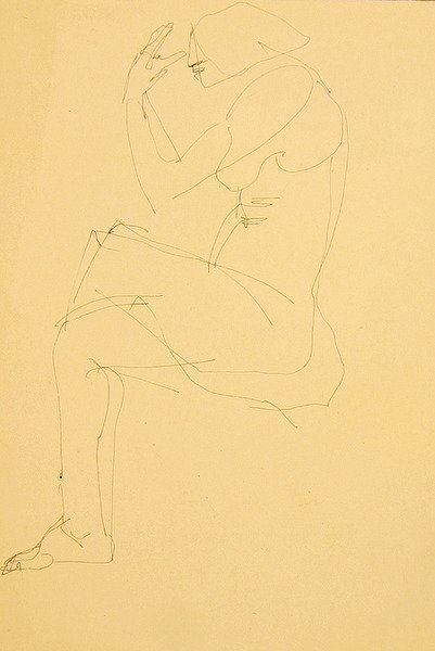 Sophie Nude, Seated, Legs Crossed by Henri Gaudier Brzeska