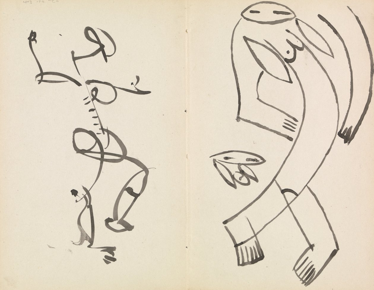Studies of Two Dancing Figures by Henri Gaudier Brzeska