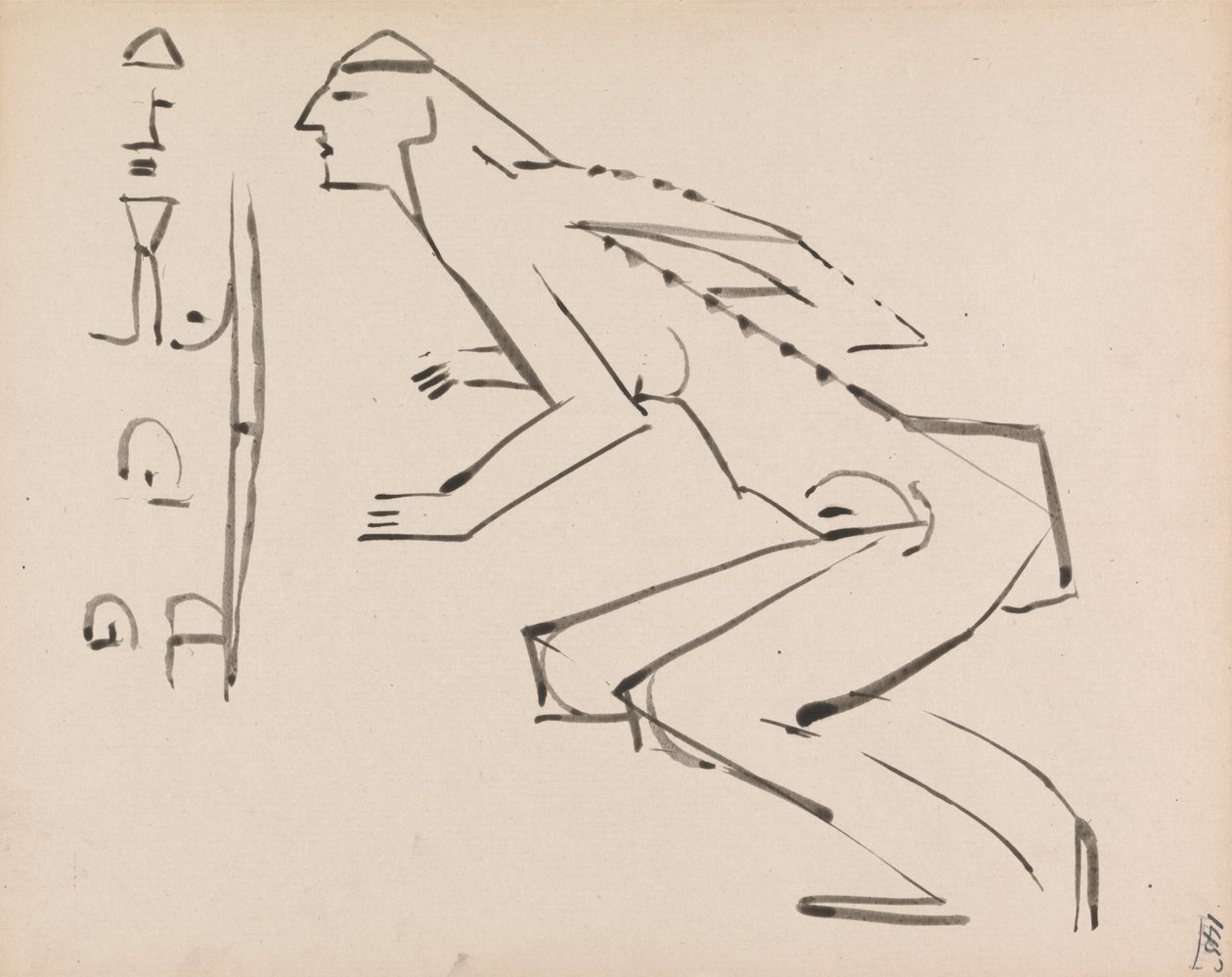 Two Studies for a Sculpture by Henri Gaudier Brzeska