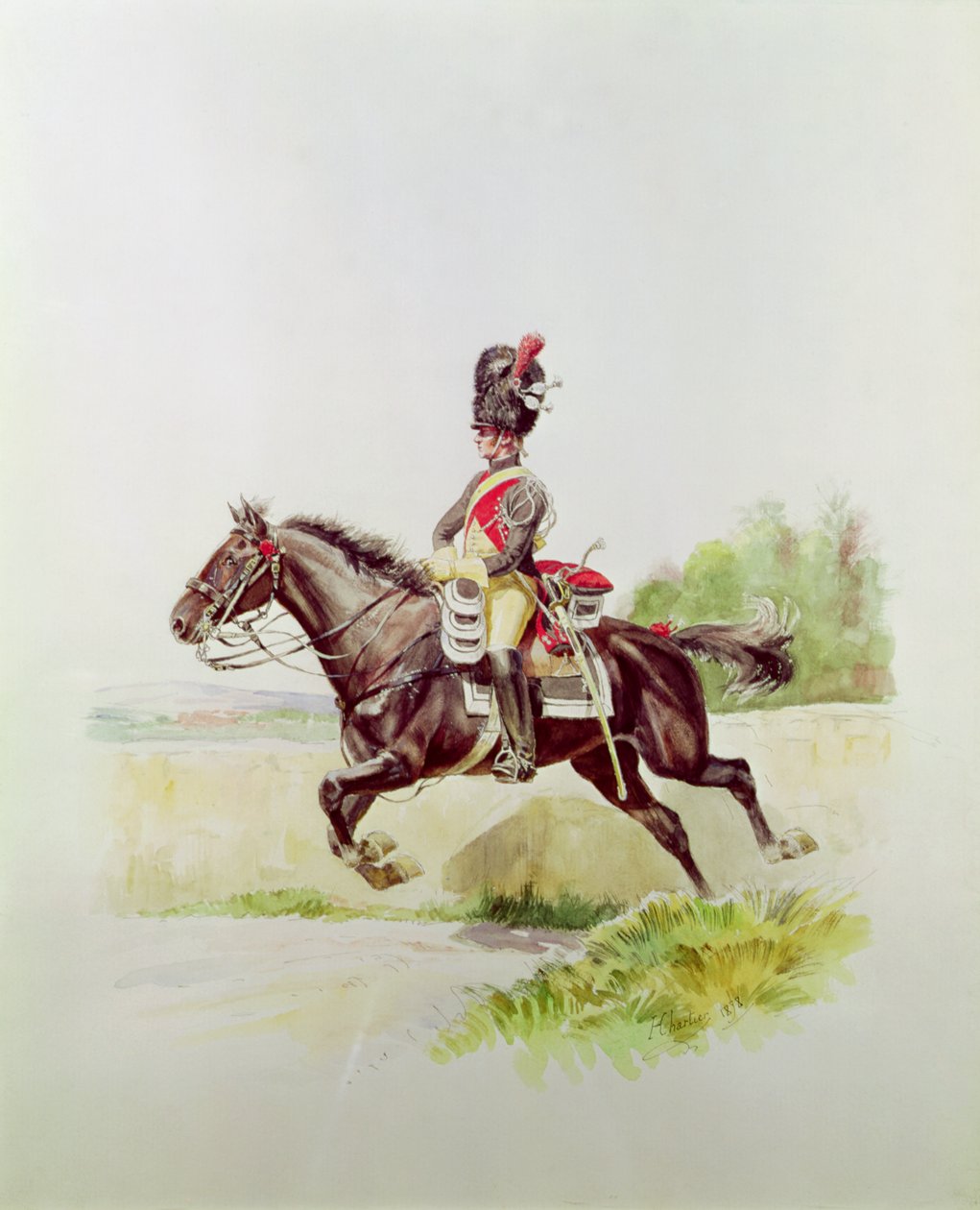 Soldier of the Imperial Guard on Horseback, 1898 by Henri Georges Jacques Chartier