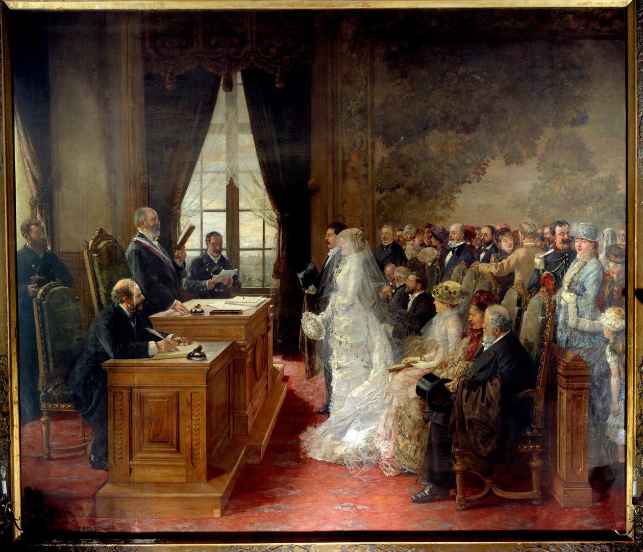 The Civil Marriage of Mathurin Moreau in Paris City Hall in 1881 by Henri Gervex