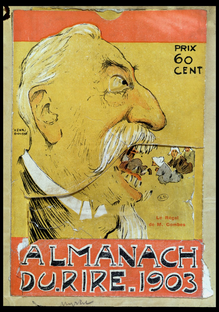 Caricature of Justin-Louis-Emile Combes (1835-1921) eating the clerics, cover of 