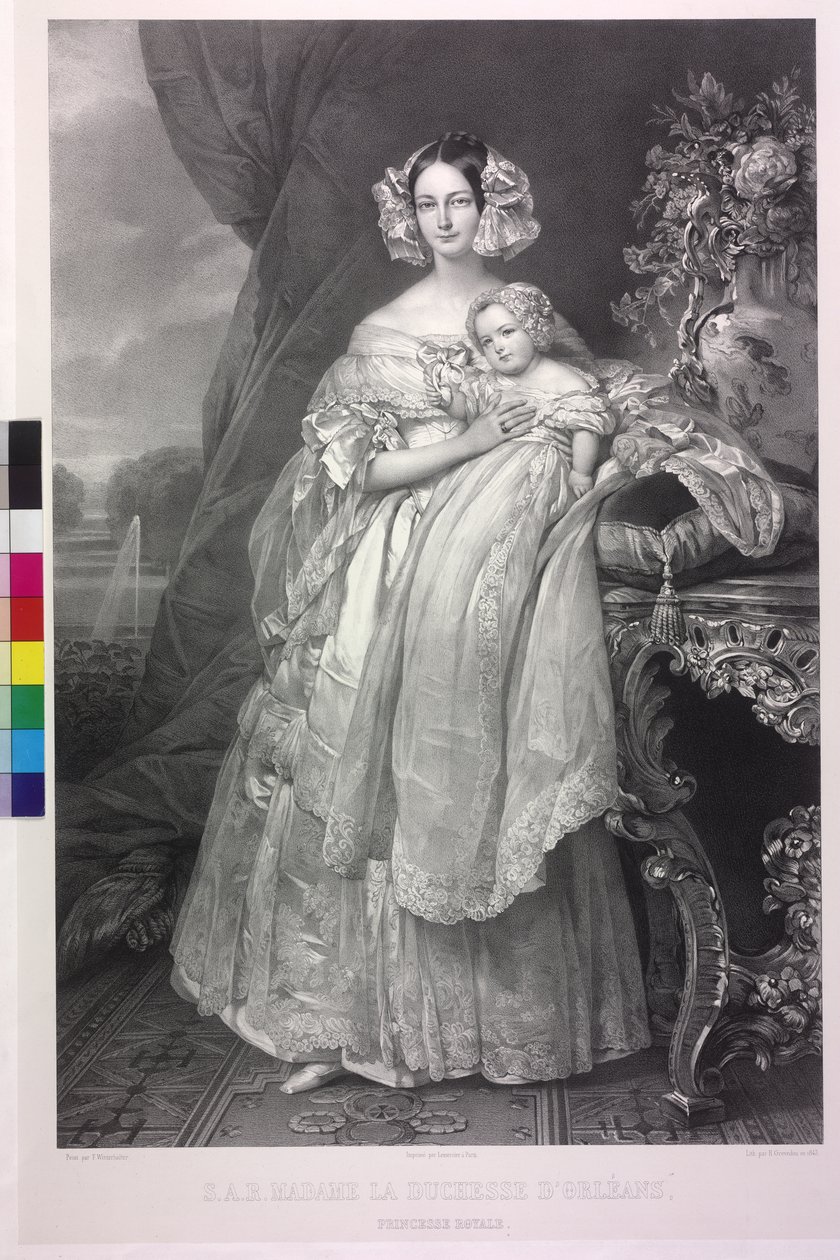 Duchess Helen of Mecklenburg-Schwerin and Her Son Ludwig Philipp by Henri Grevedon