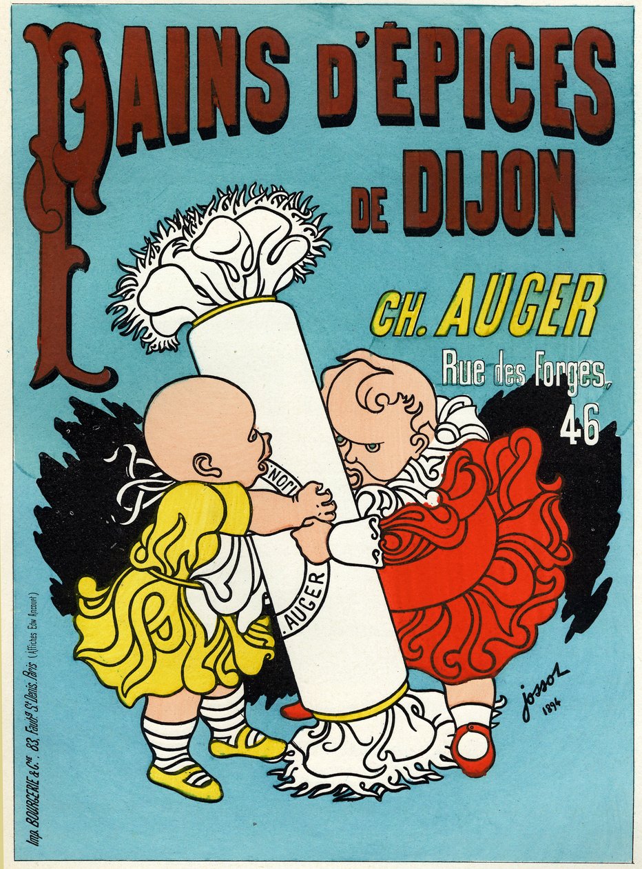 Food and Beverage. Gingerbread of Dijon. Poster by Gustave Henri Jossot, France by Henri Gustave Jossot