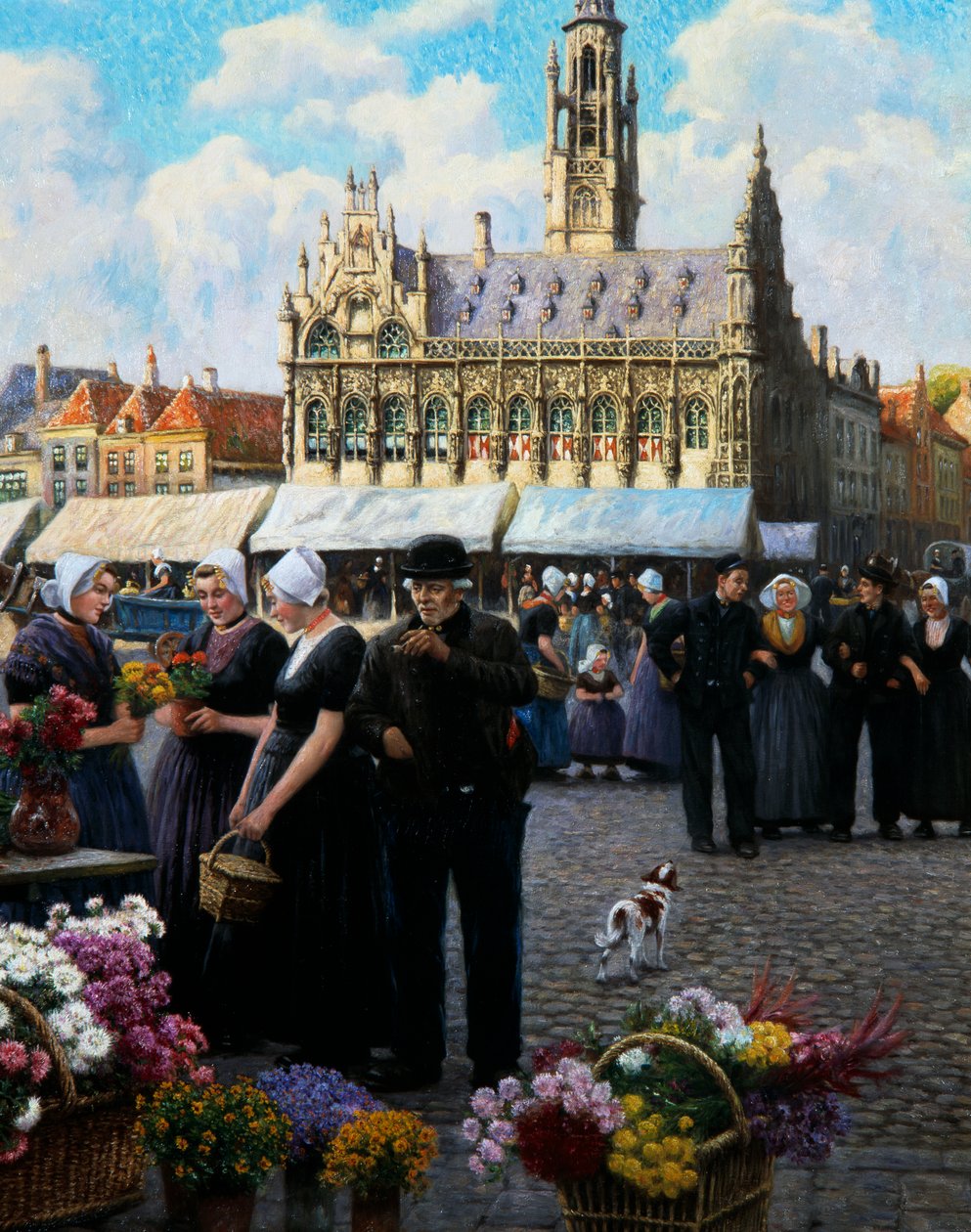 The flower market in Middelburg by Henri Houben