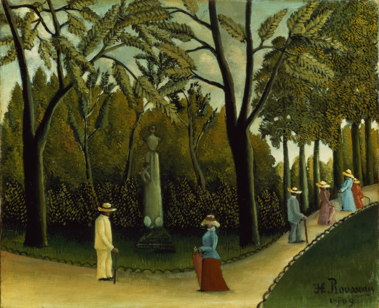 The Monument to Chopin in the Luxembourg Gardens by Henri J.F. Rousseau