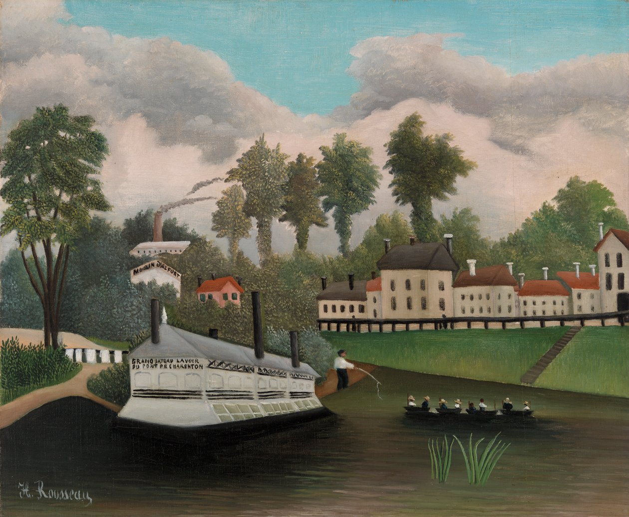 Grand Bateau Lavoir du Pont de Charenton, 1895 by Henri J.F. 1844 1910 Rousseau