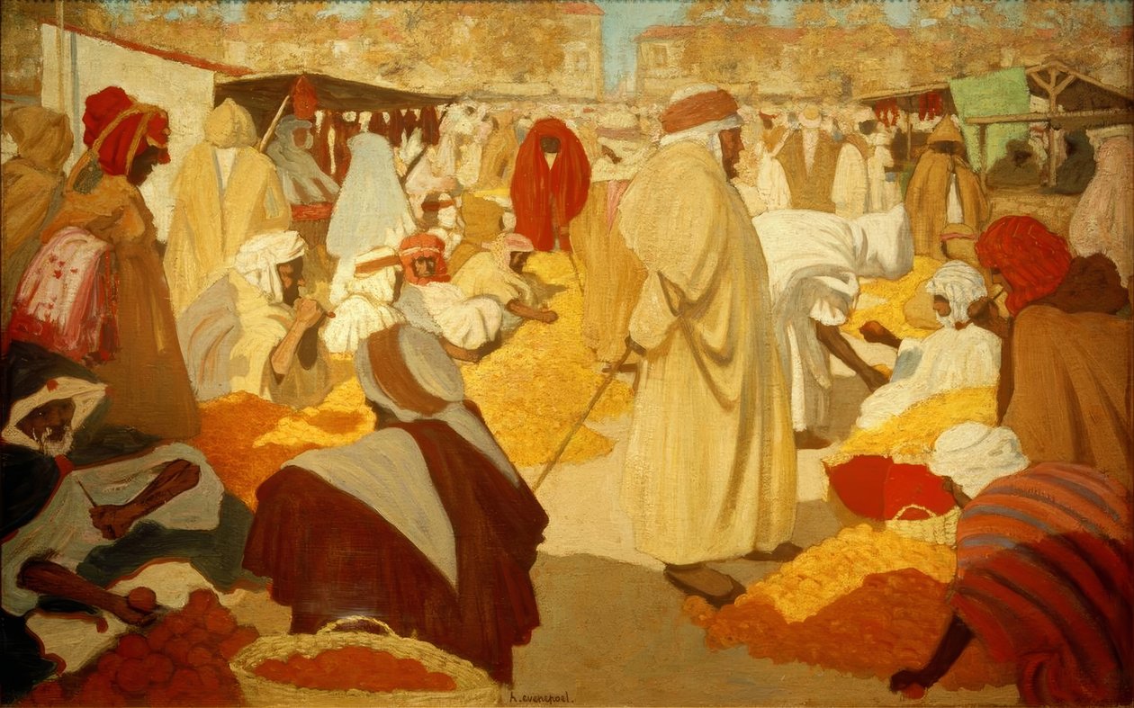 H. Evenepoel, Orange Market in Blidah by Henri Jacques Edouard Evenepoel