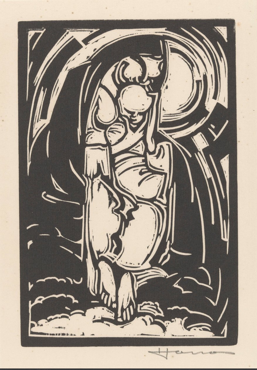 Figure Holding His Chin by Henri Jonas (signed by artist)