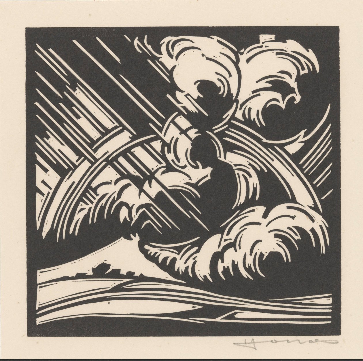 Storm over a Landscape by Henri Jonas (signed by artist)