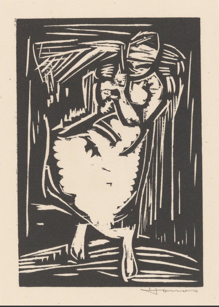 Woman Carrying a Bag on Her Back by Henri Jonas (signed by artist)