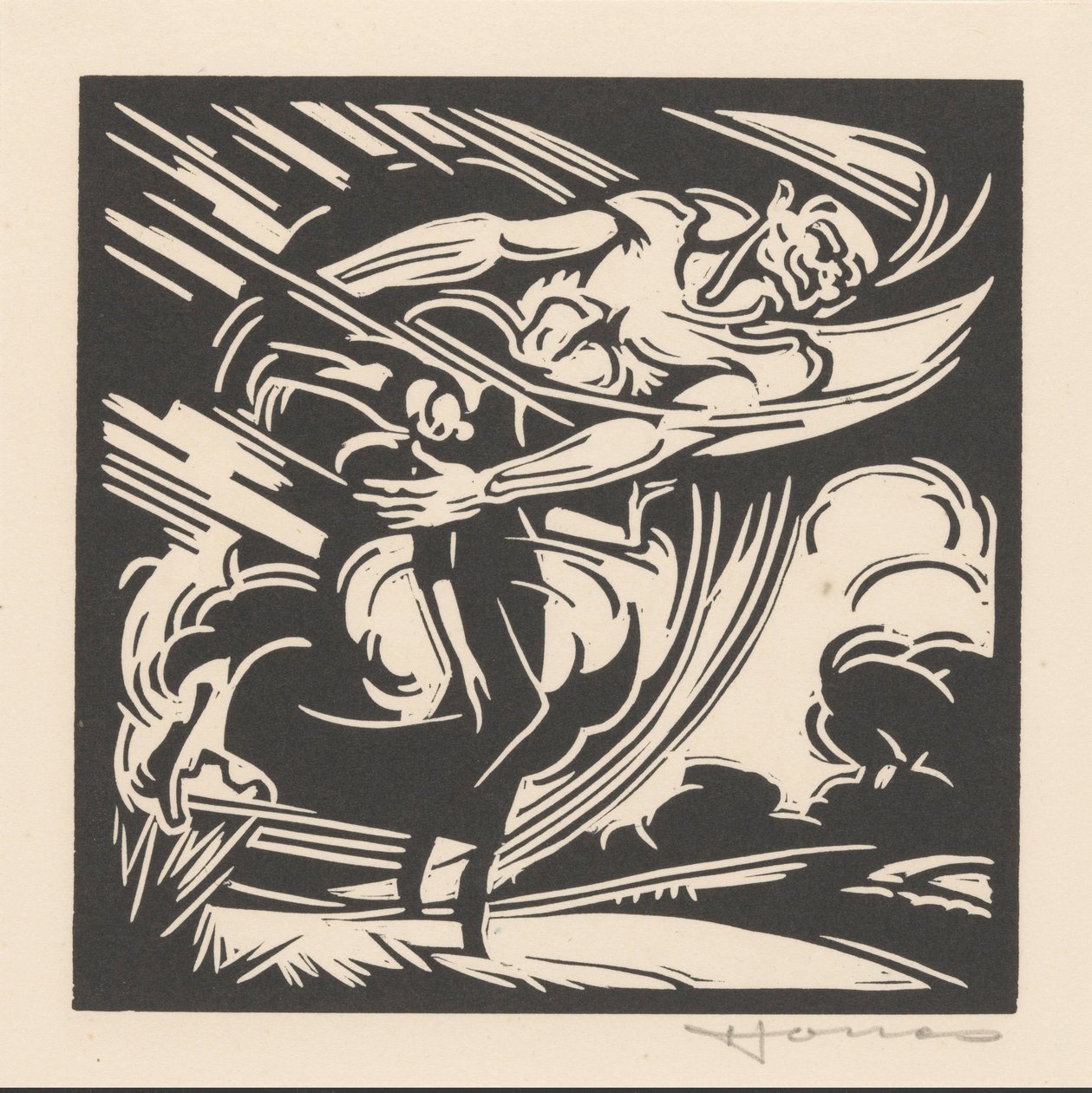 Woman and the wind by Henri Jonas (signed by artist)