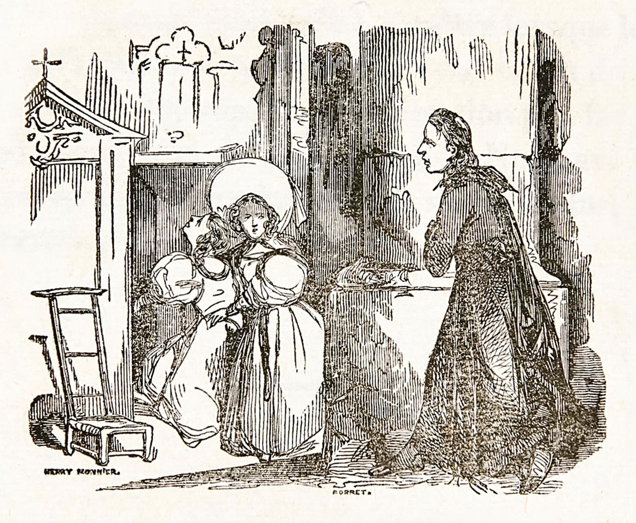 The Red and the Black by Stendhal, Title Page from Book 1 by Henri Joseph Dubouchet