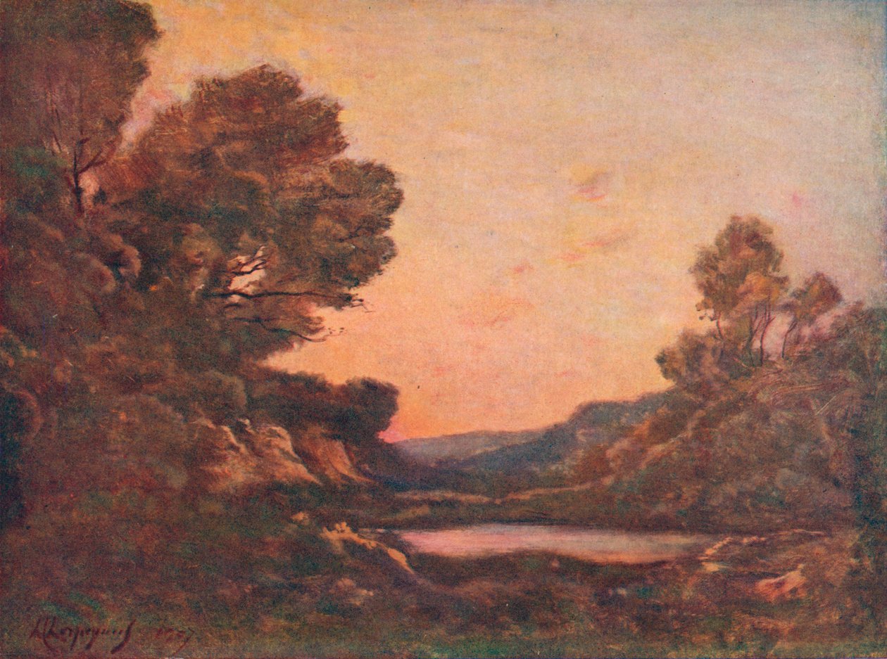 Sunset by Henri Joseph Harpignies