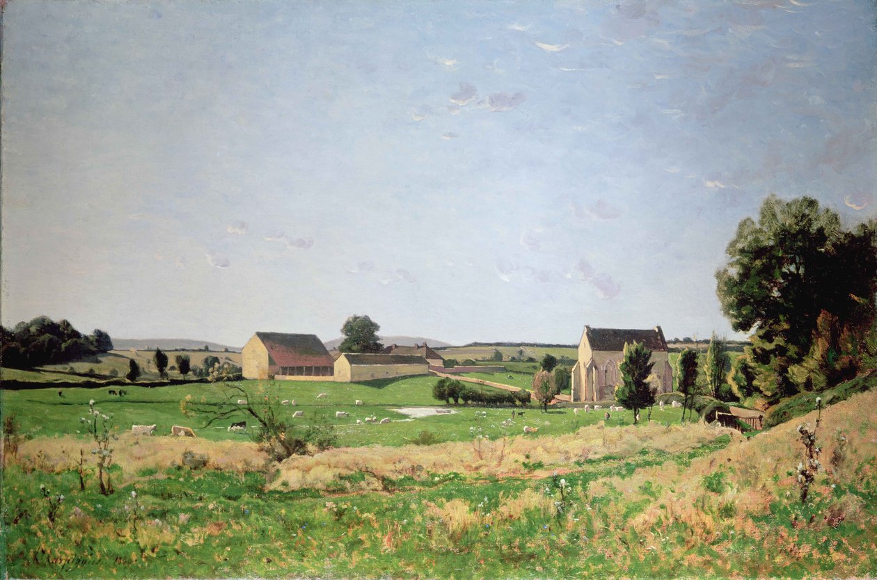 Landscape in Saulce, Yonne by Henri Joseph Harpignies