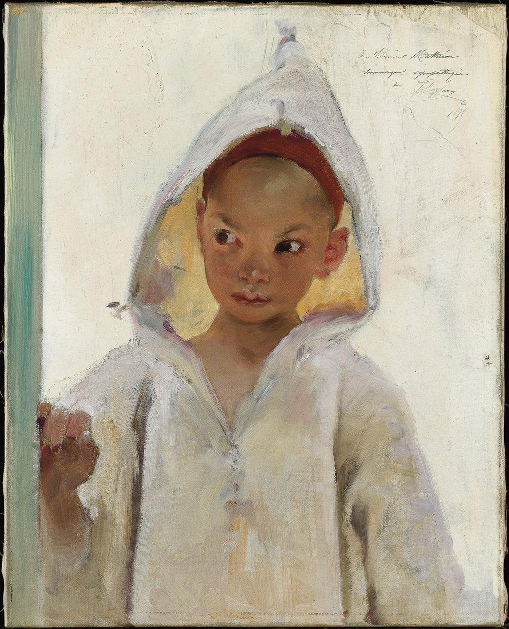 Portrait of a Young Boy wearing a Burnous by Henri Jules Jean Geoffroy