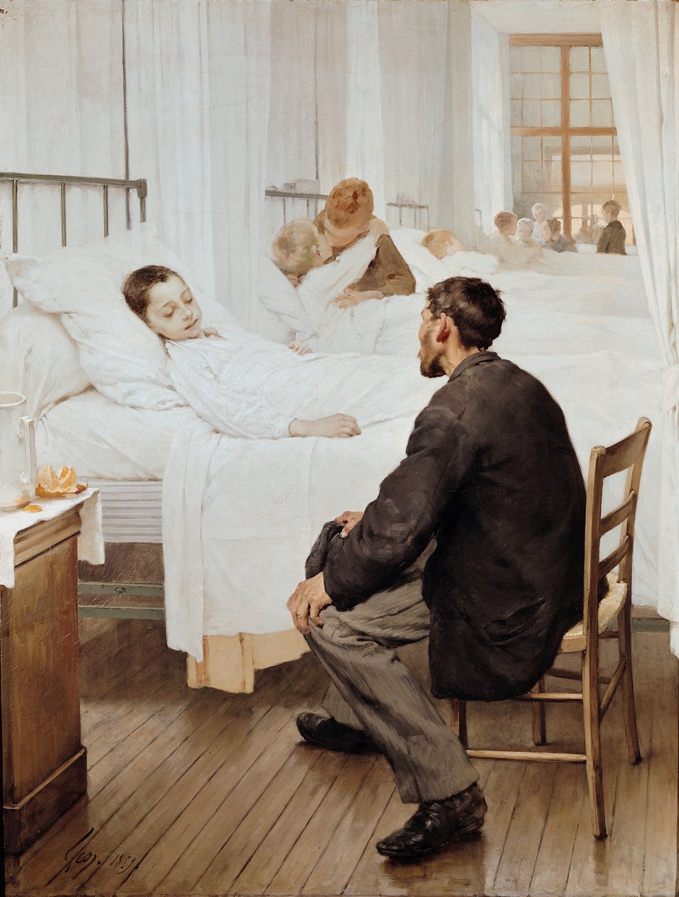 Visiting Day at the Hospital, 1889 by Henri Jules Jean Geoffroy
