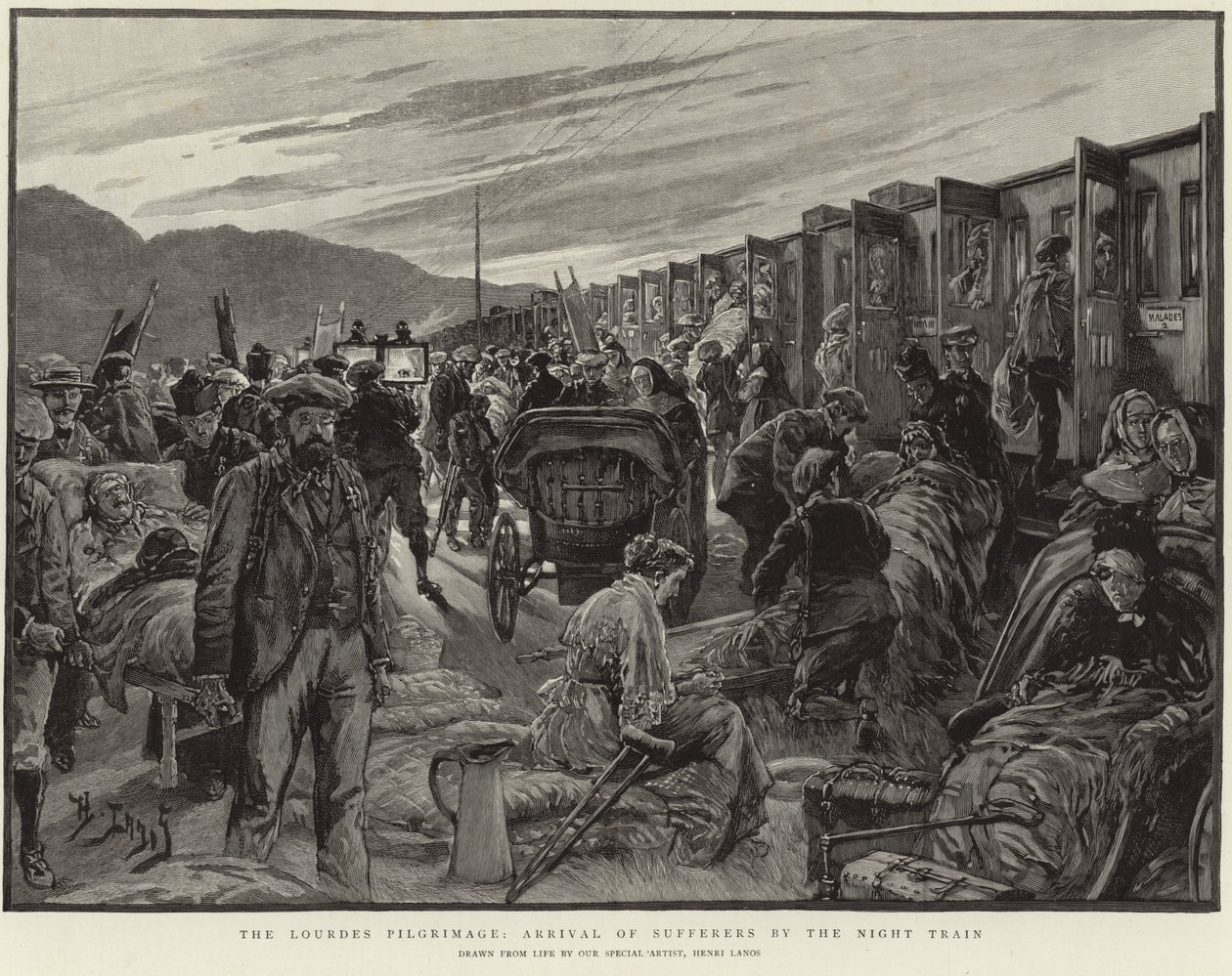 The Lourdes Pilgrimage by Henri Lanos
