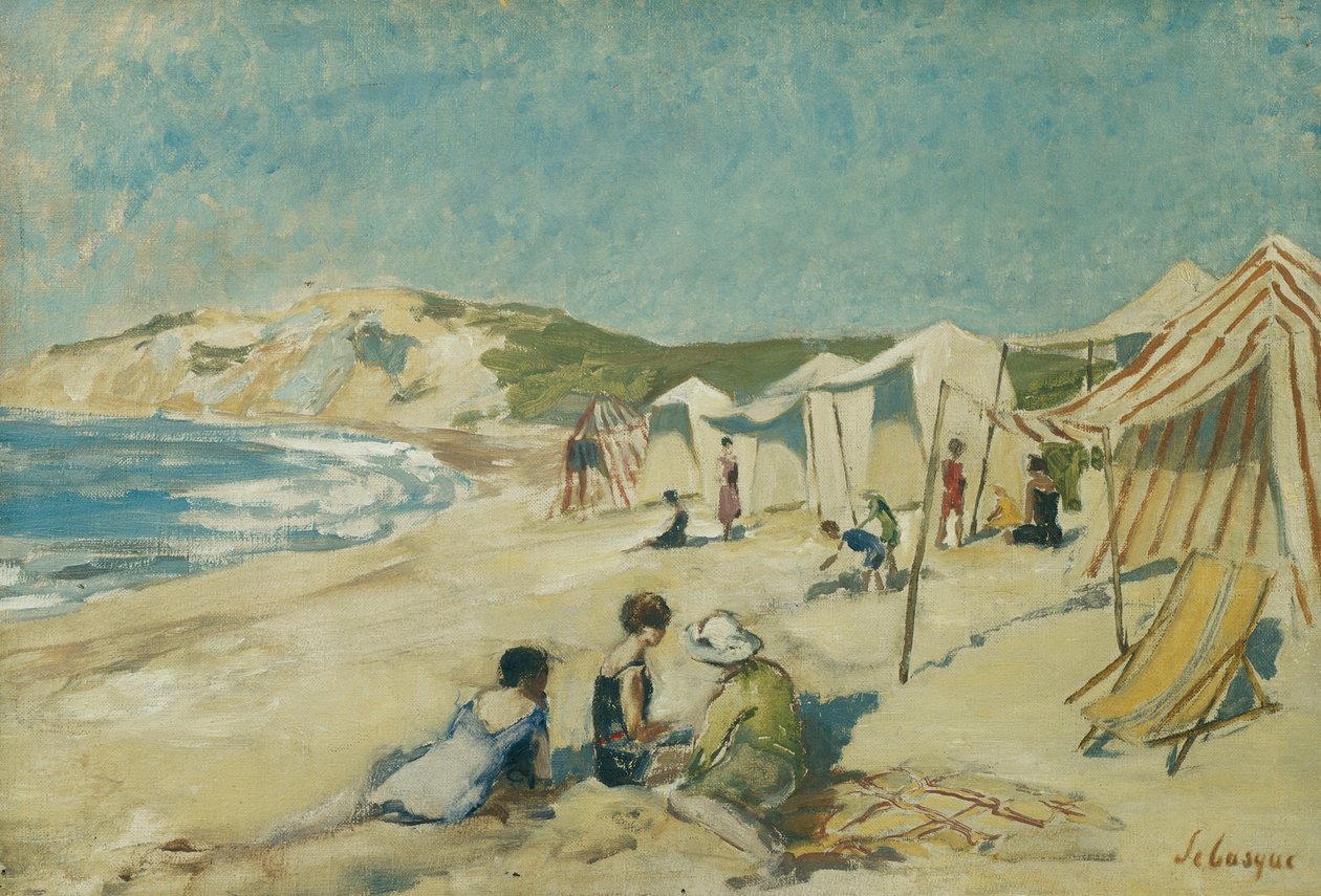 The Beach at Pointe St Gildas by Henri Lebasque