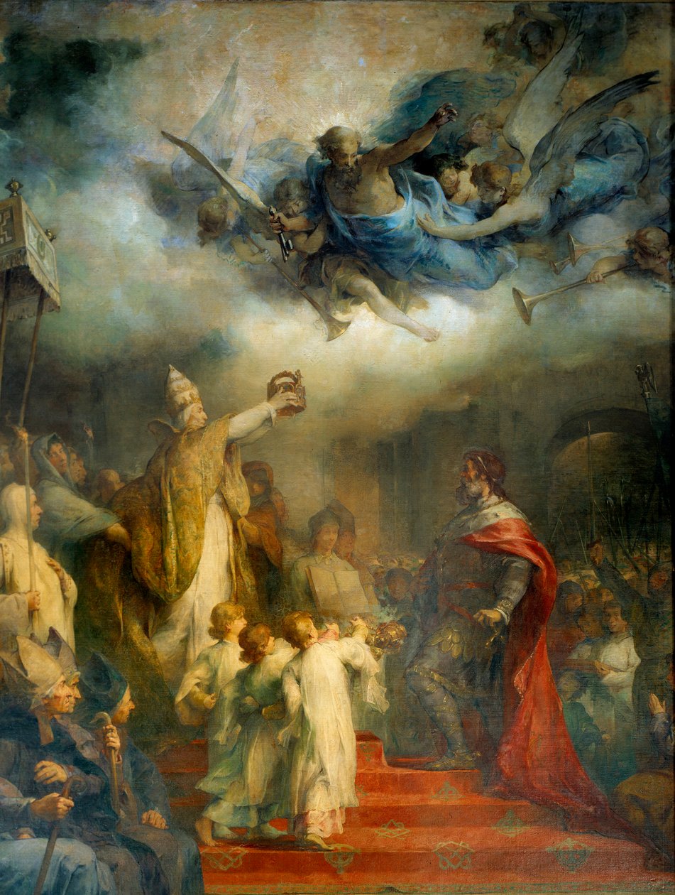 Pope Leo III Crowns Charlemagne Emperor of the West by Henri Leopold Levy