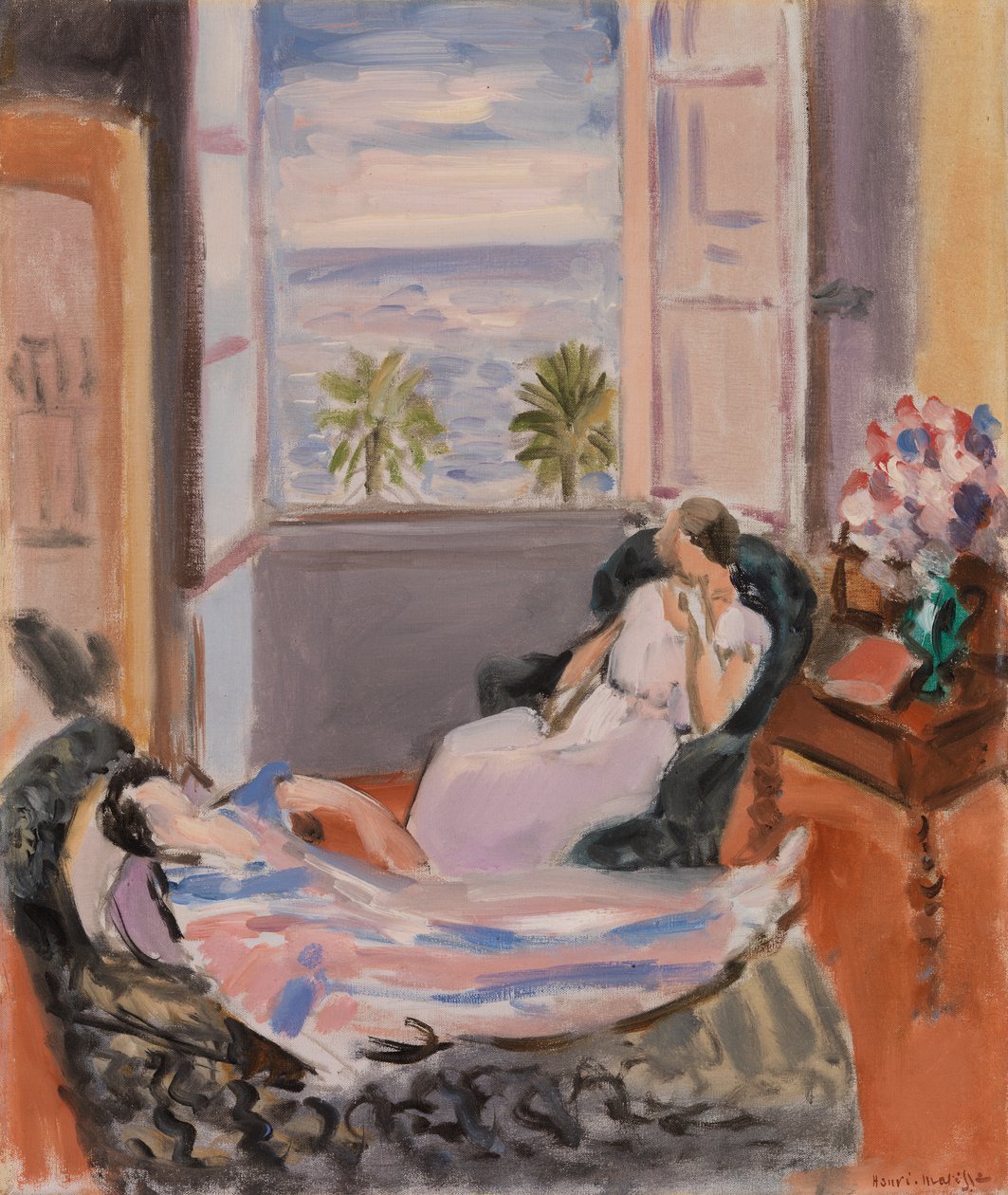 Interior with Two Figures, Open Window by Henri Matisse