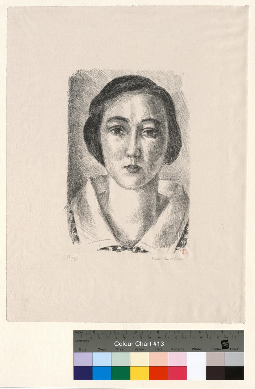Young Girl in a Flowered Dress with Organdy Collar by Henri Matisse
