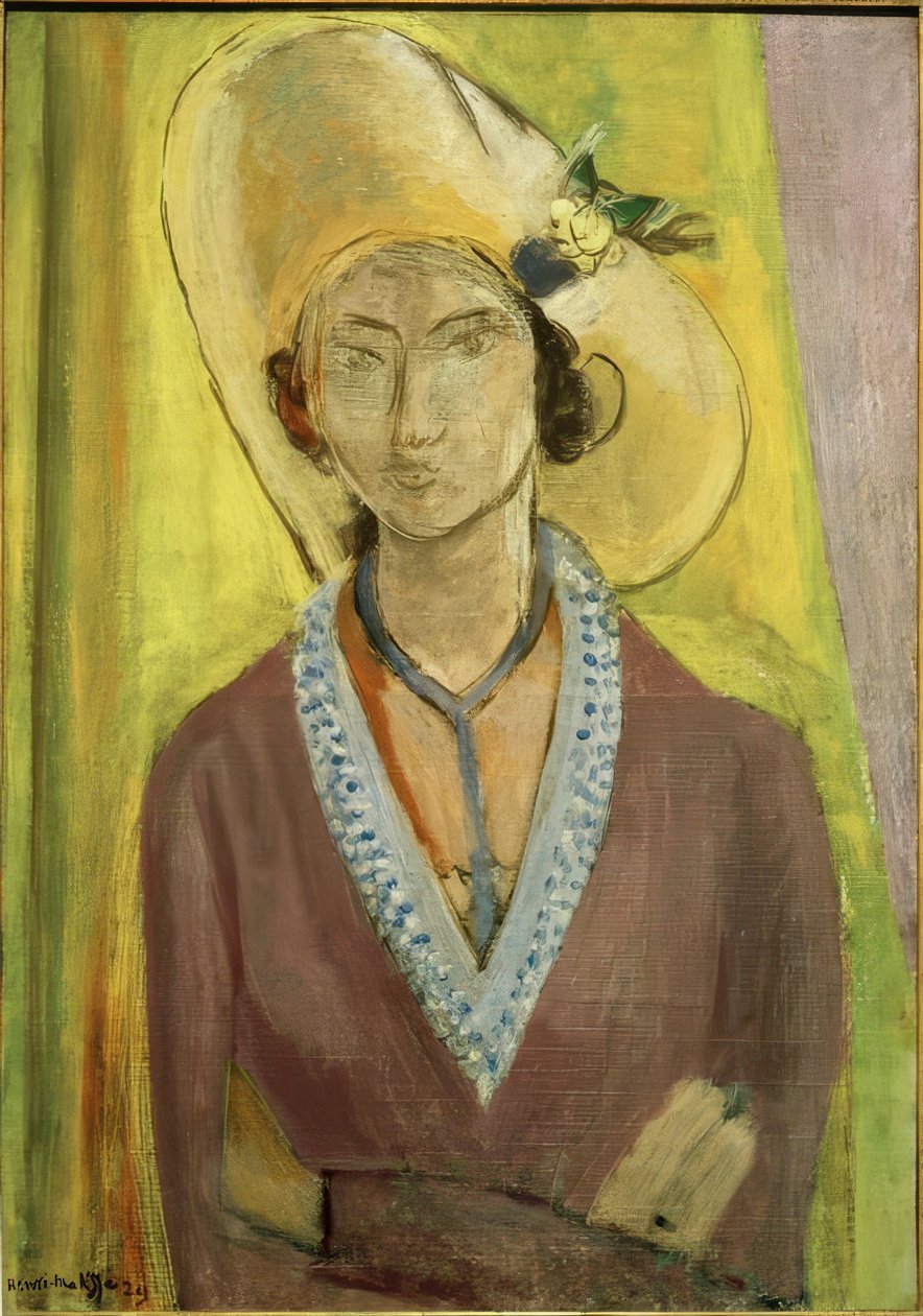 Mademoiselle L.L. The Yellow Hat by Henri Matisse
