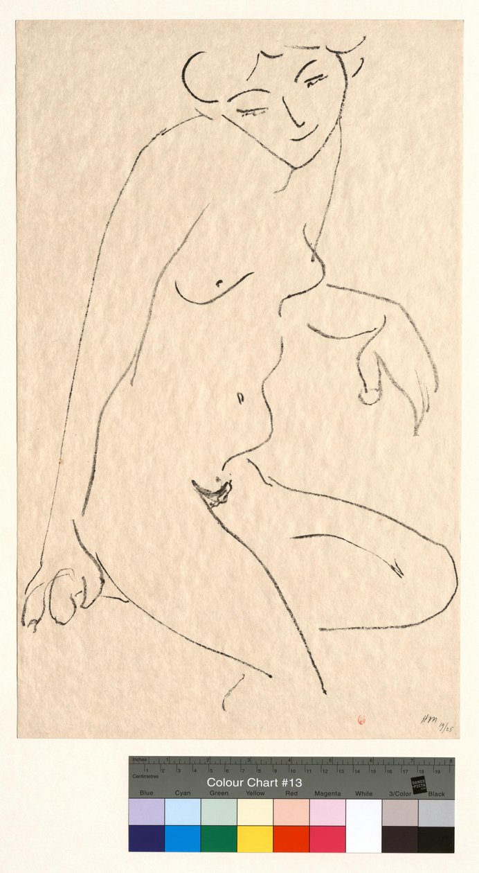 Nude in Three-Quarter View, Head Tilted by Henri Matisse