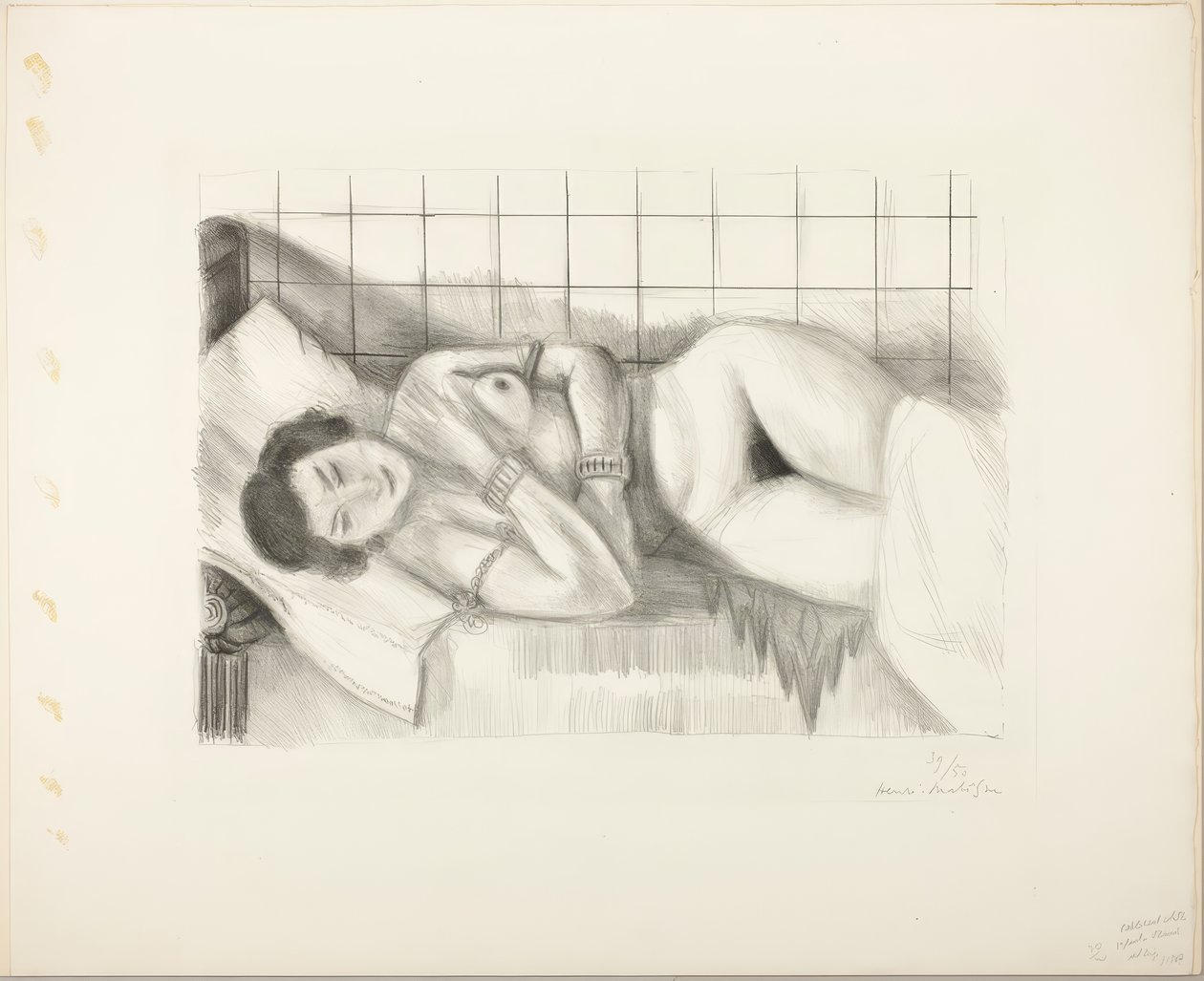 Sleeping Nude, Her Knees Covered by a Shawl by Henri Matisse
