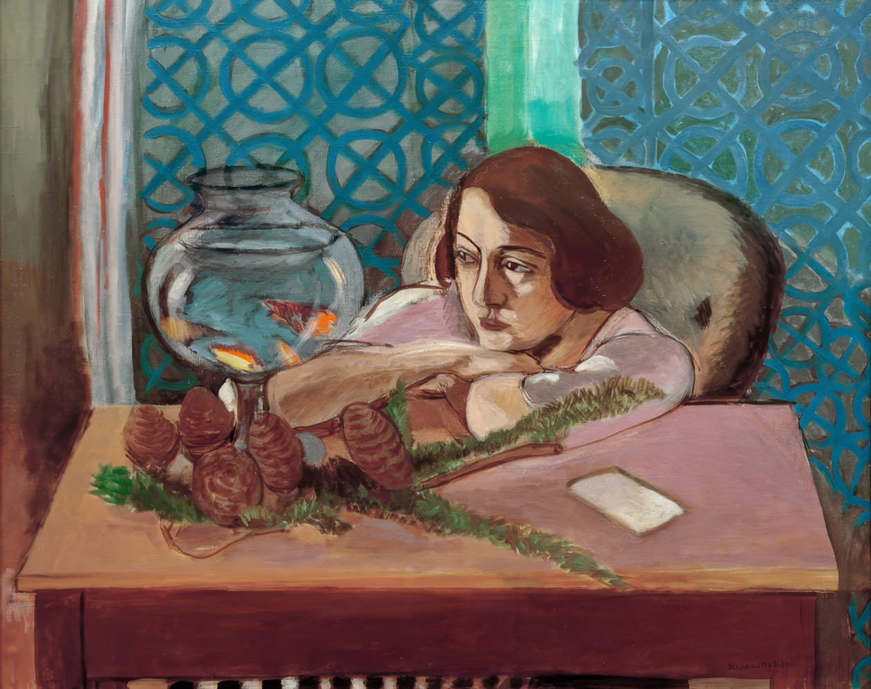 Woman in Front of an Aquarium by Henri Matisse