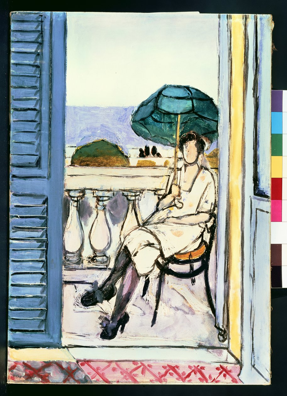 Woman with a Green Parasol on a Balcony by Henri Matisse
