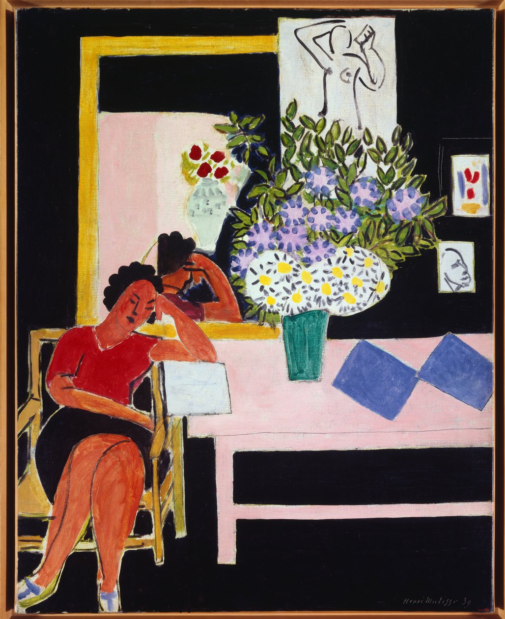 Reader on Black Background by Henri Matisse