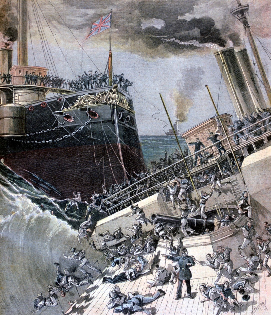 An Accident Aboard the Victoria, 22 June 1893 by Henri Meyer