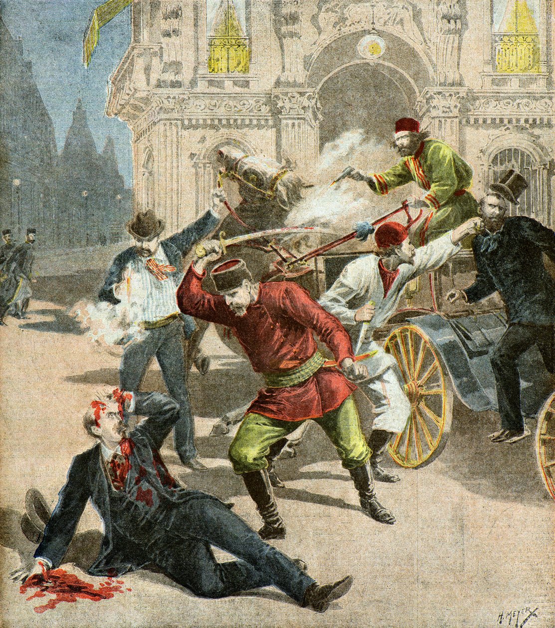 Assassination of Mr. Stamboulof, 1895 by Henri Meyer