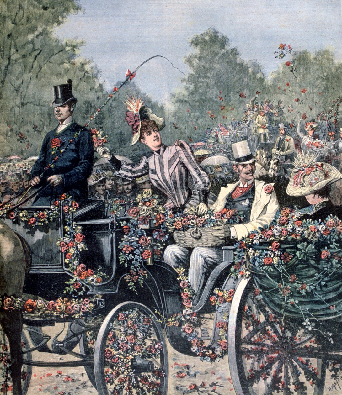 Battle of Flowers Parade, 1891 by Henri Meyer