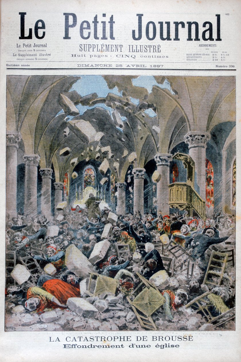 Collapse of a church, Brousse, France, 1897 by Henri Meyer