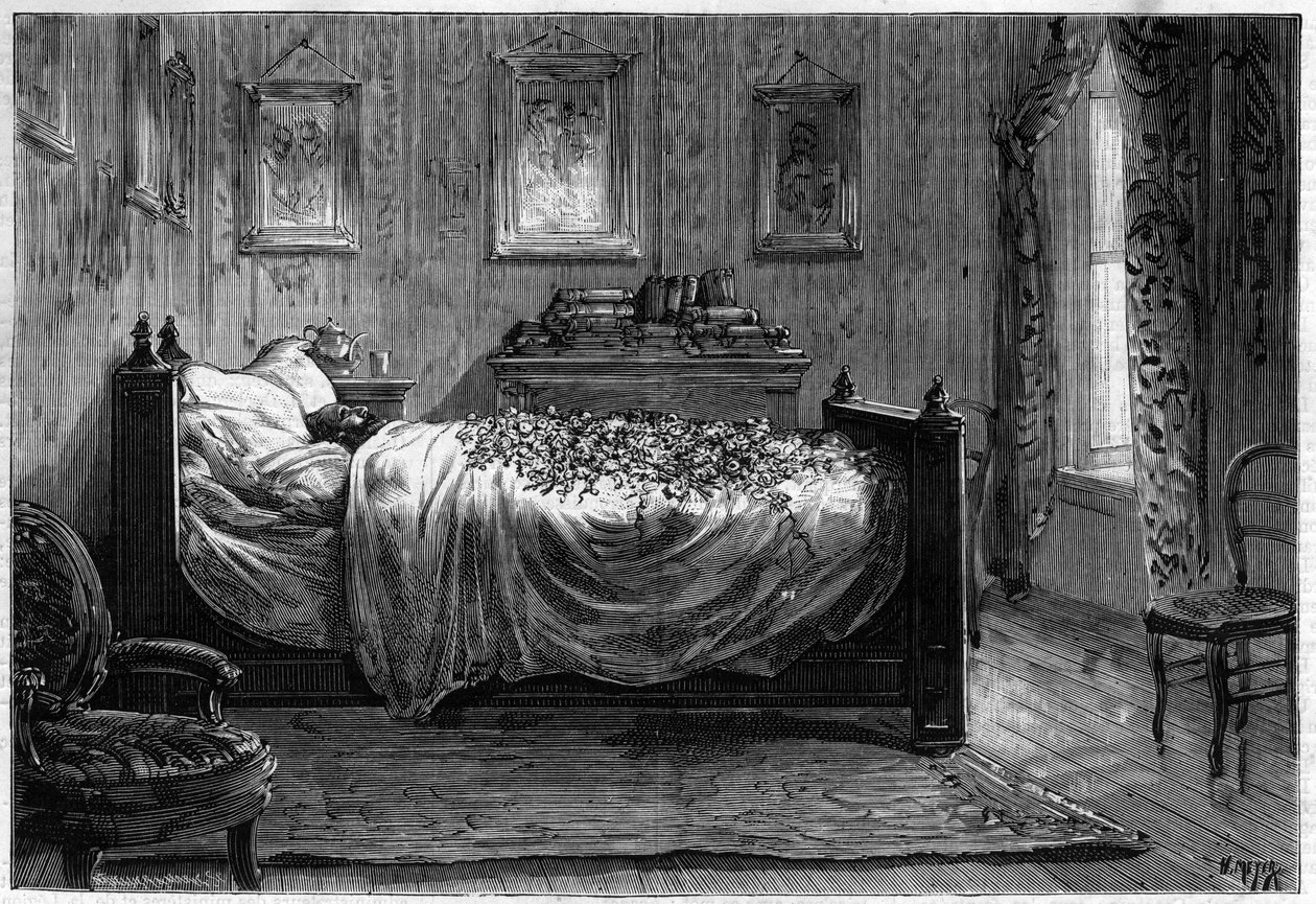 Death of Leon Gambetta (1838-1882), French Politician - The Mortuary Chamber (in 