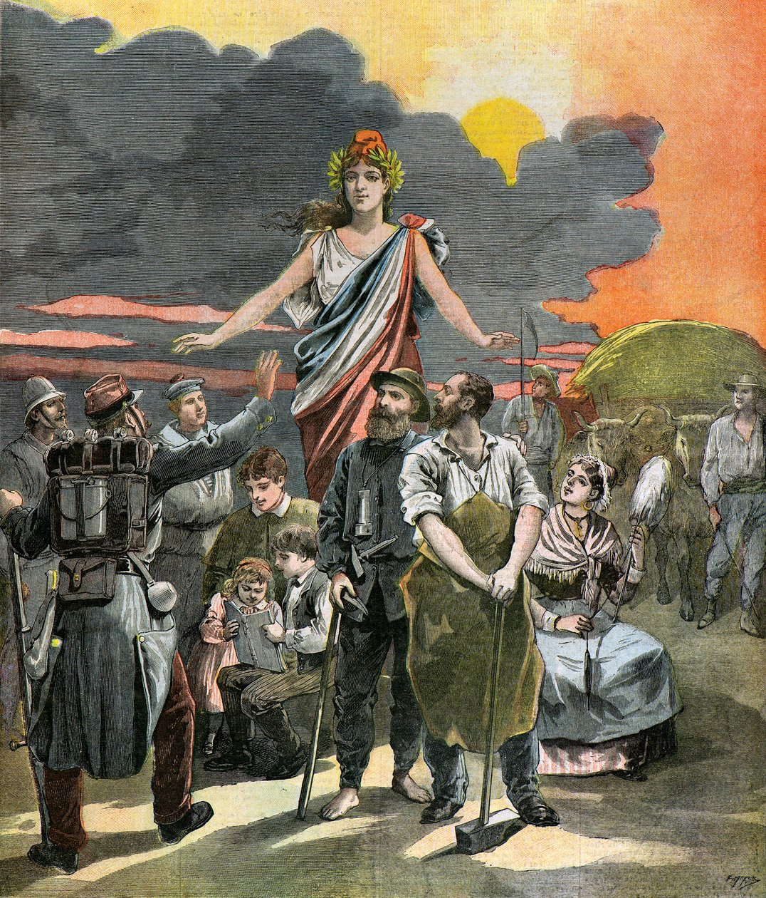French Republic allegorical engraving by Henri Meyer