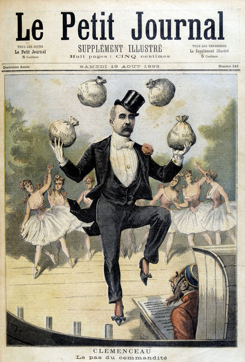 Georges Clemenceau juggling with the Pounds Sterling - in 