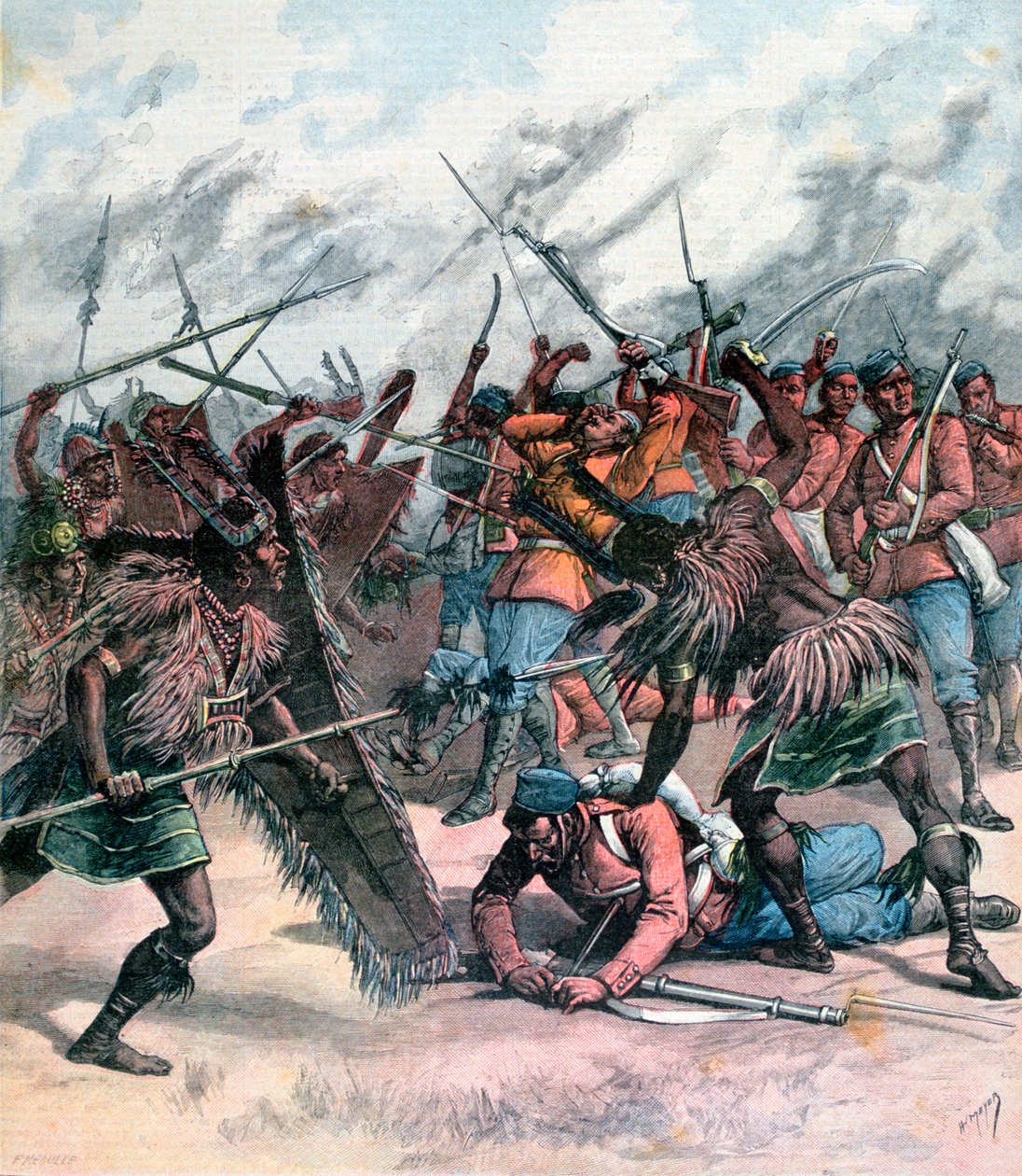 Insurrection in Manpur, India, 1891 by Henri Meyer