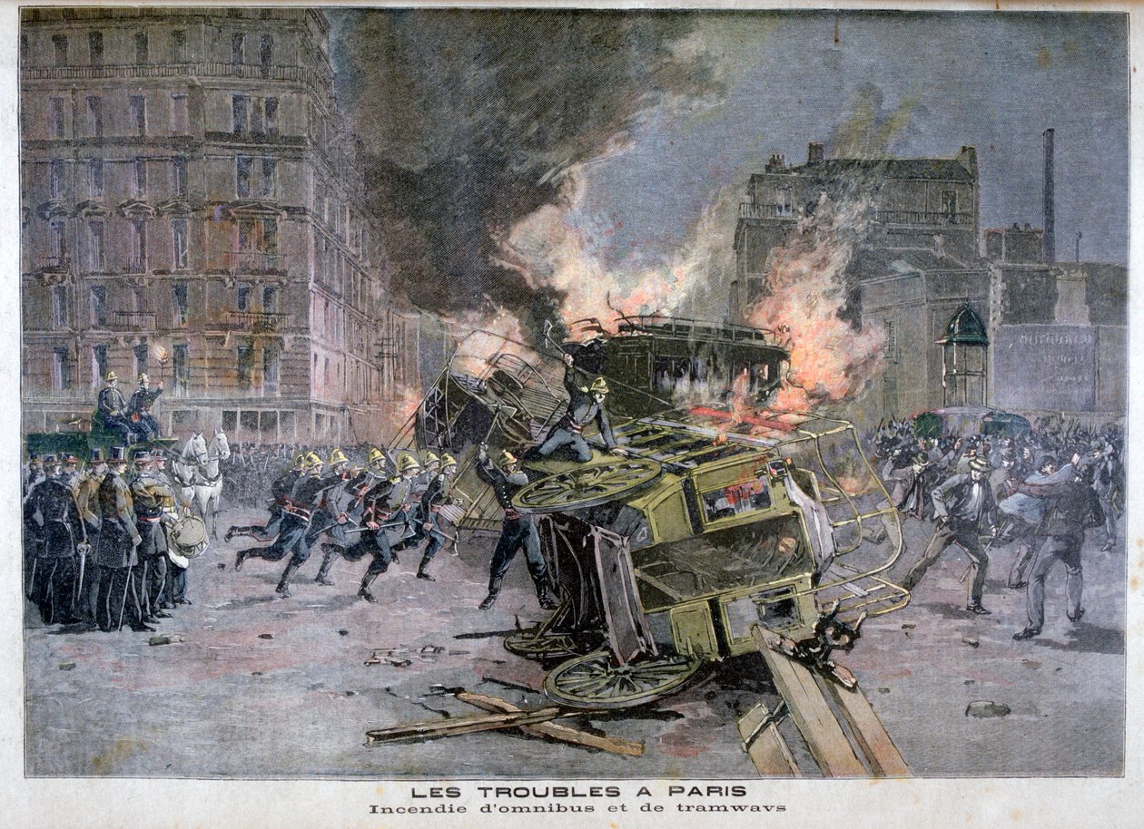 Riots in Paris, 1897 by Henri Meyer