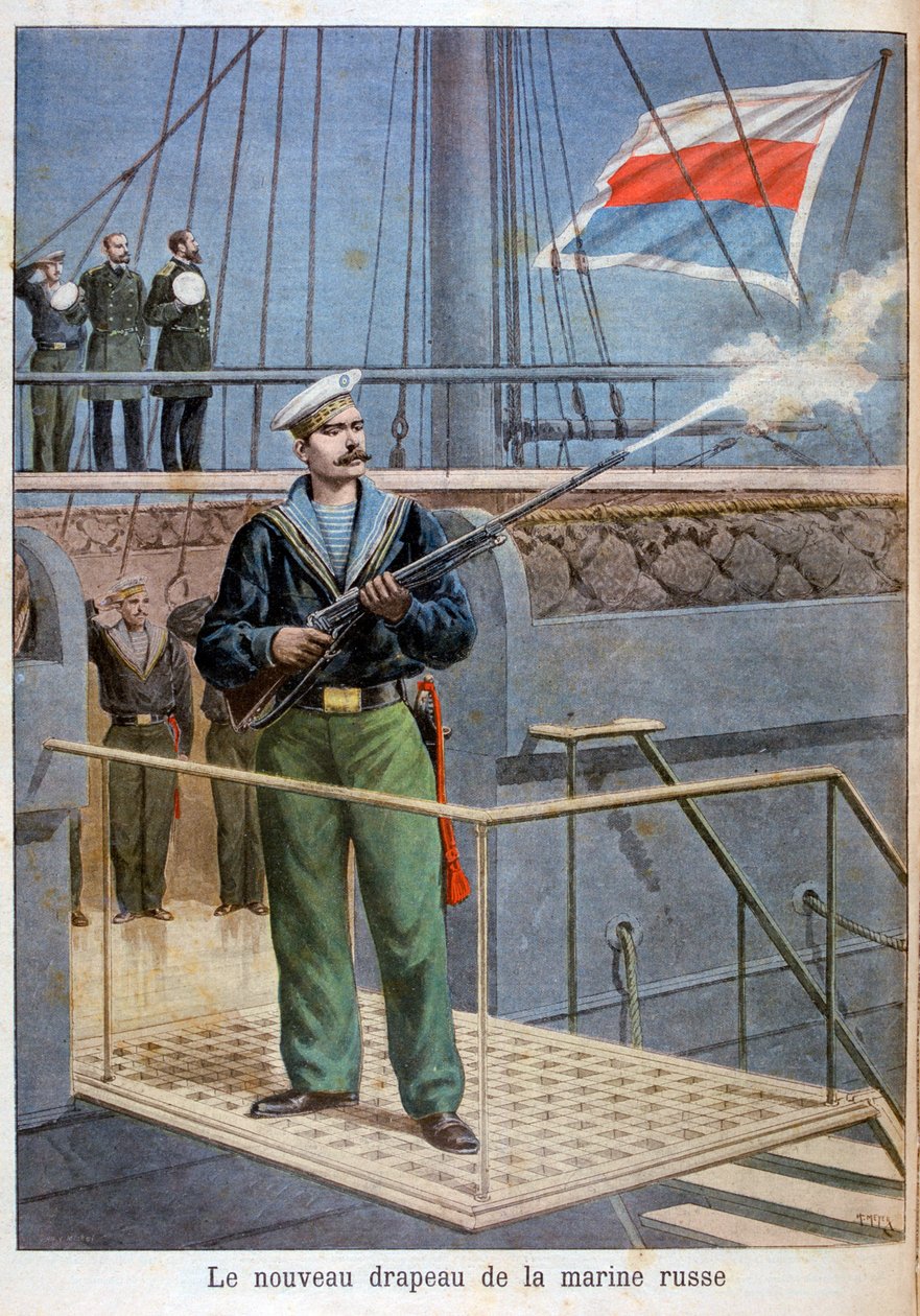 The new flag of the Russian navy, 1898 by Henri Meyer