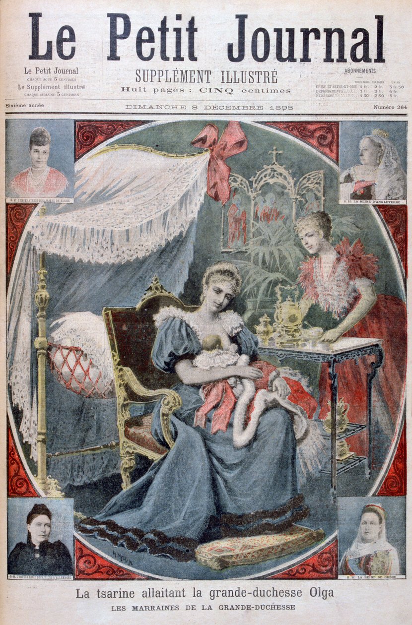 The tsarina nursing the Grand Duchess Olga of Russia, 1895 by Henri Meyer
