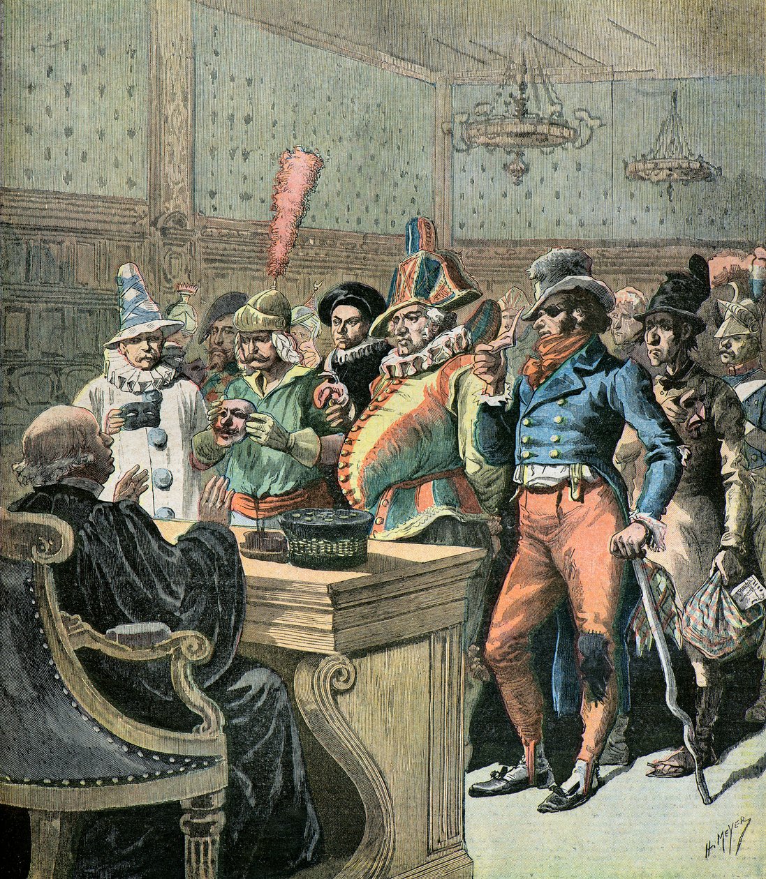 Young People in Disguise Causing Trouble by Henri Meyer