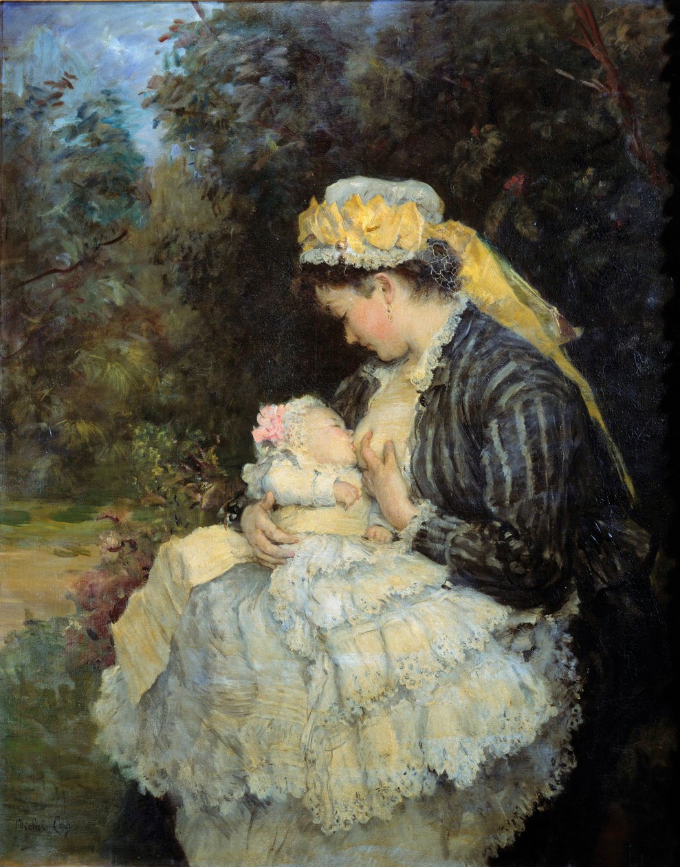Nurse Nursing a Baby by Henri Michel Levy