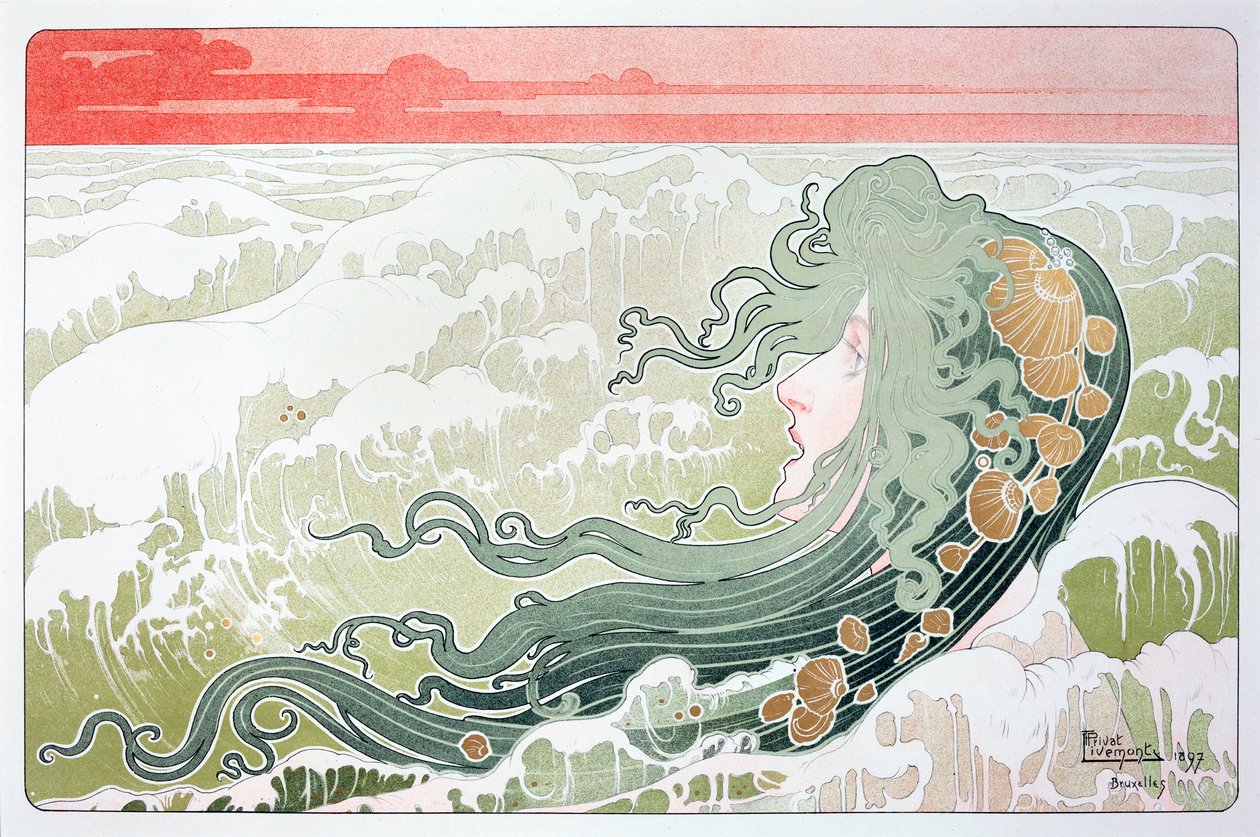 The Wave Poster by Henri Livemont by Henri Henri Antoine Théodore Livemont